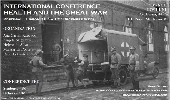 O programa da Conferência Internacional Saúde e a Grande Guerra já se encontra disponível