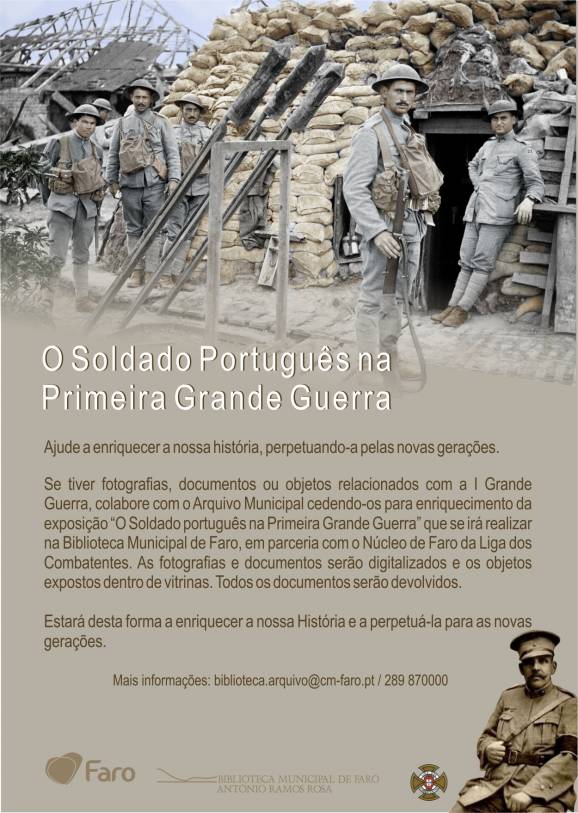 Câmara Municipal de Faro procura informação sobre os seus combatentes na Grande Guerra