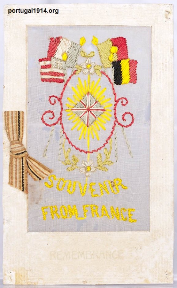 Souvenir from France - postal bordado, enviado por Francisco Dias Júnior