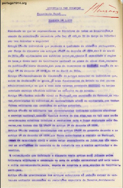 Súbditos alemães no território da República - Dec. 2377