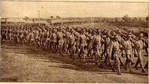 Corpos de Infantaria do C.E.P. no treinamento em Tancos.