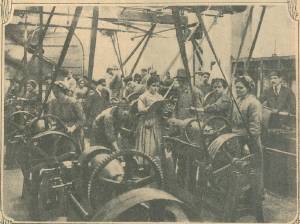 Uma fábrica de munições em Arroios, Portugal, 1918. 