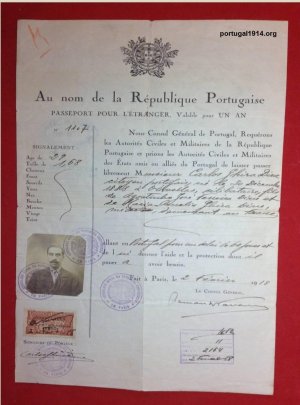 Passaporte de Carlos Cipriano