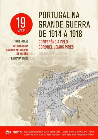 O Museu Municipal de Ourém convida: conferência Portugal na Grande Guerra de 1914 a 1918