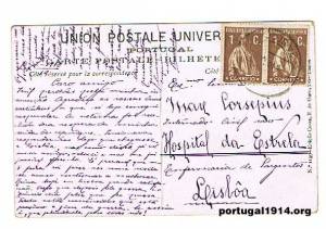 Postal enviado por Branca Moreira Lopes a Max Corsepius durante a sua estadia em Lisboa