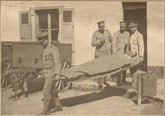 Transporte de um doente operado