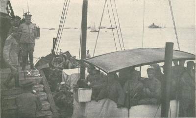 O Major Norton de matos, ministro da guerra, assistindo ao embarque das praças de cavalaria rumo a França.