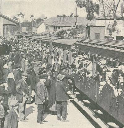 A passagem em Tondela do Regimento de Infantaria 14, parte das forças expedicionárias enviadas a França.