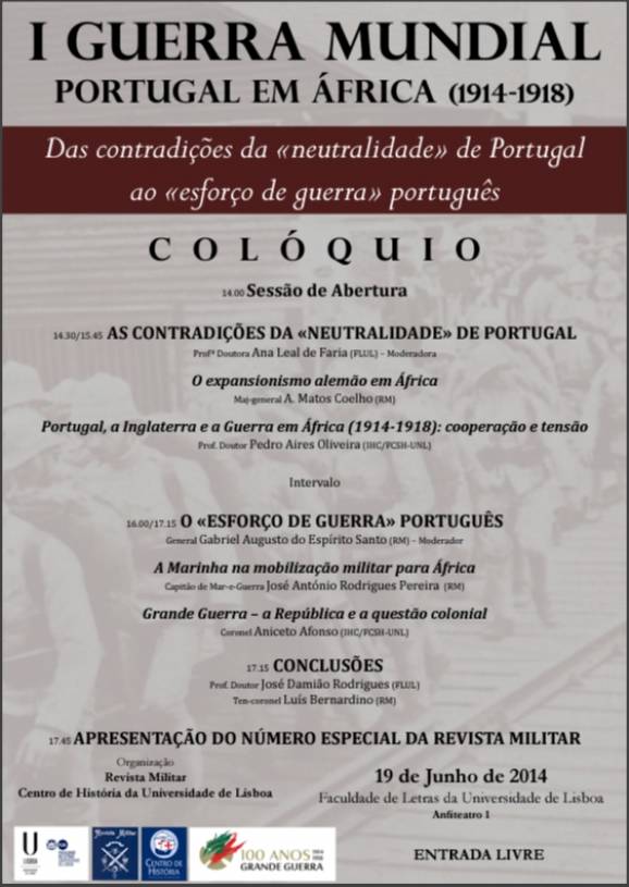 Colóquio I Guerra Mundial. Portugal em África (1914 - 1918)