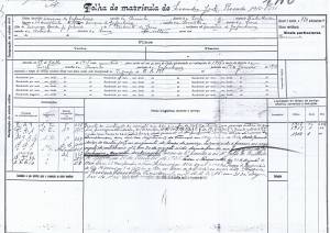 Folha de Matrícula de Leandro José Rosado, soldado condutor no C.E.P.