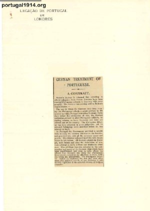 German Treatment of the Portuguese