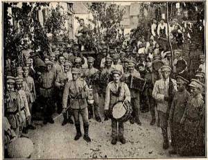 Soldados do C.E.P. improvisam uma romaria por ocasião do São João