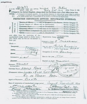 Documentos militares pertencentes a Arnold Frank MacLeod
