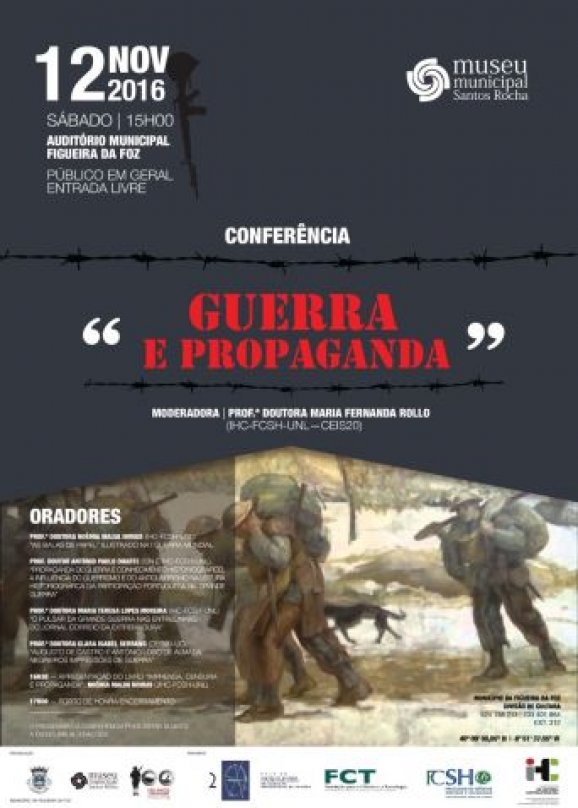 Conferência &quot;Guerra e Propaganda&quot;, dia 12 de Novembro na Figueira da Foz