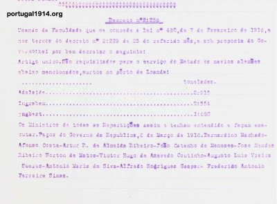 Lista de navios alemães que foram requisitados no porto de Luanda - Dec. 2258