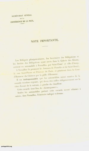 Nota oficial do secretariado da Conferência de  Paz