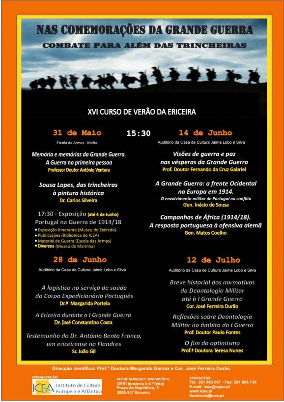 Combate para além das trincheiras - XVI Curso de Verão da Ericeira é dedicado à Primeira Guerra Mundial